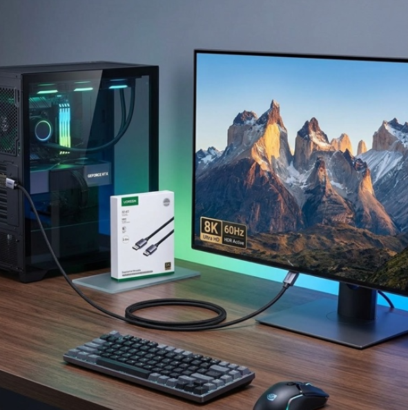Cáp DisplayPort to DisplayPort 1.4 8K@60Hz Dài 2M UGREEN DP120 25905